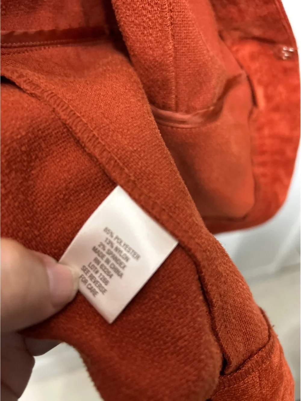 Orange Velvet Button-Up Jacket